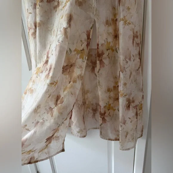 MELLODAY Cream Smocked Off the Shoulder Organza Midi Dress - Picture 7 of 16